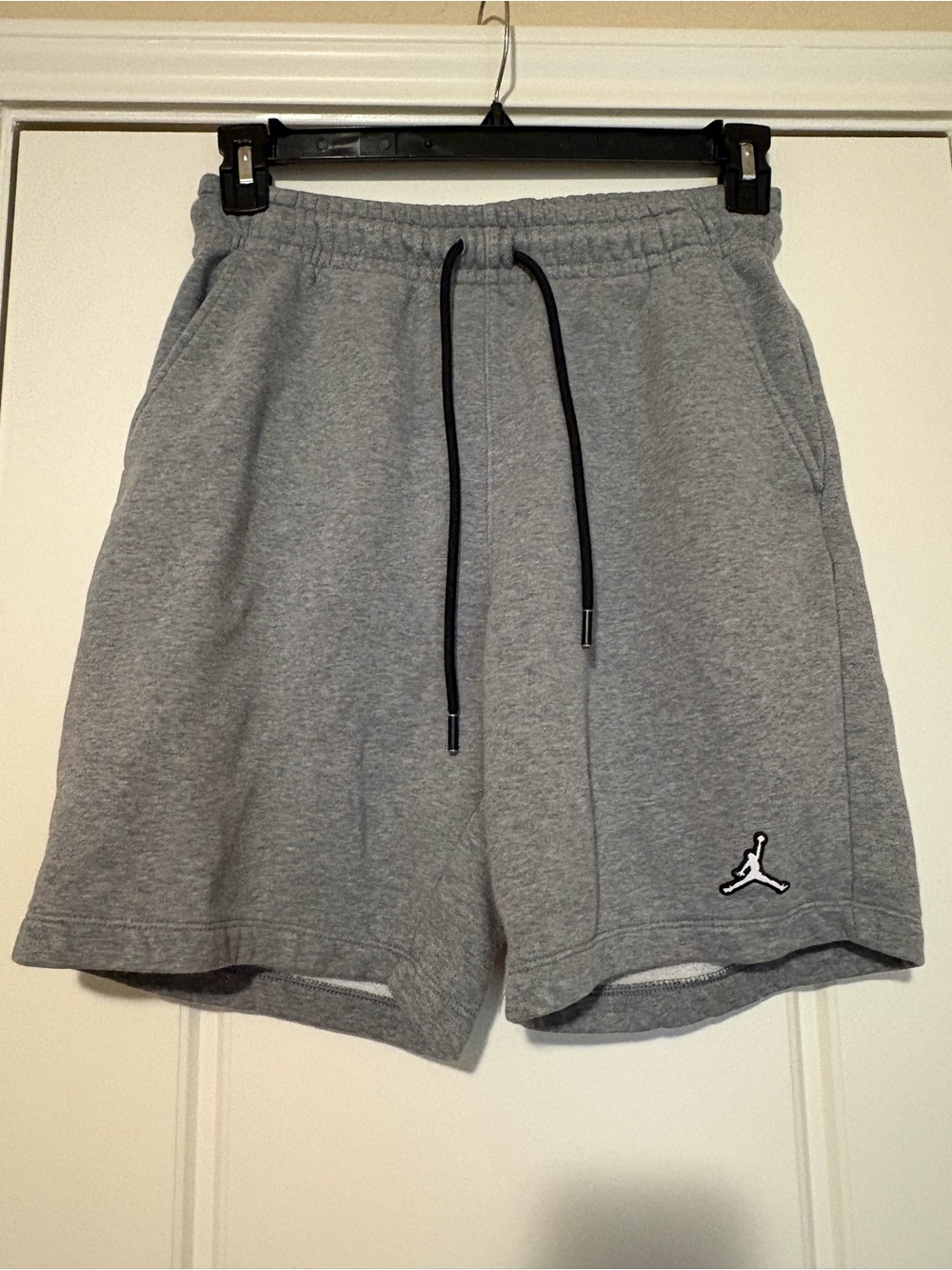 Jordan Men’s Gray Athletic Fleece Shorts with Black Drawstring